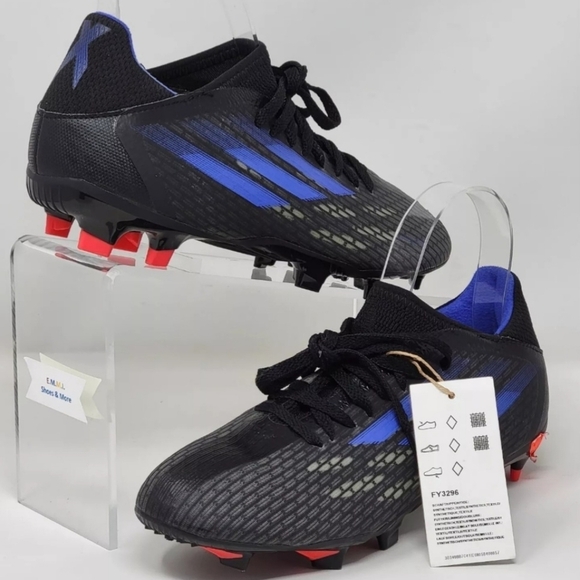 Adidas X SpeedFlow.3 FG Low Mens Soccer Cleats Black Blue FY3296 Size 5 New - Picture 3 of 12